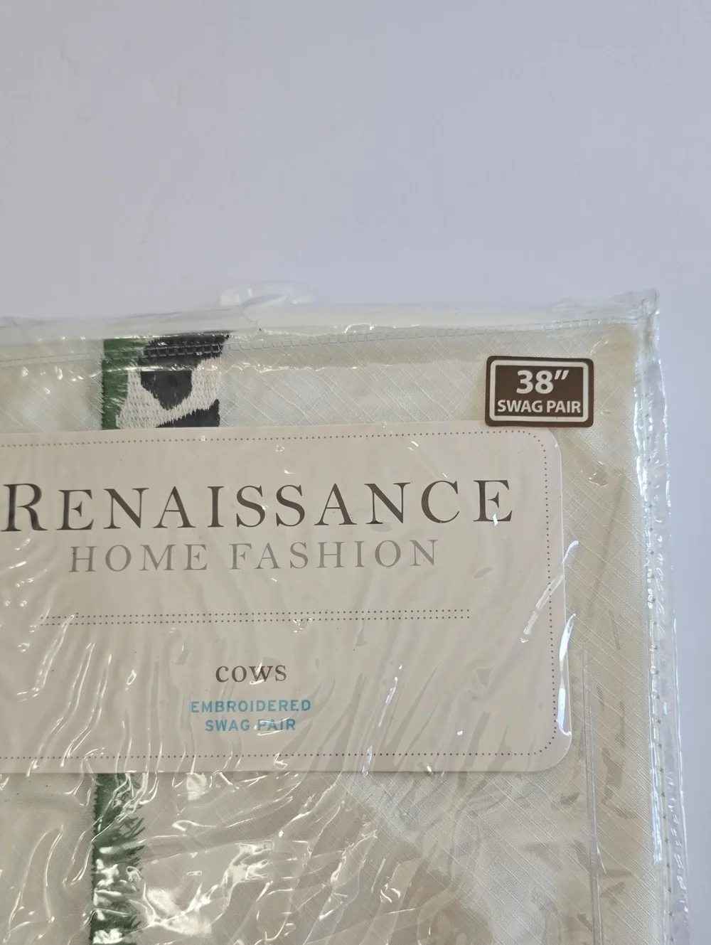 Renaissance Home Fashion Cows Barn Embroidered Swag Pair 56